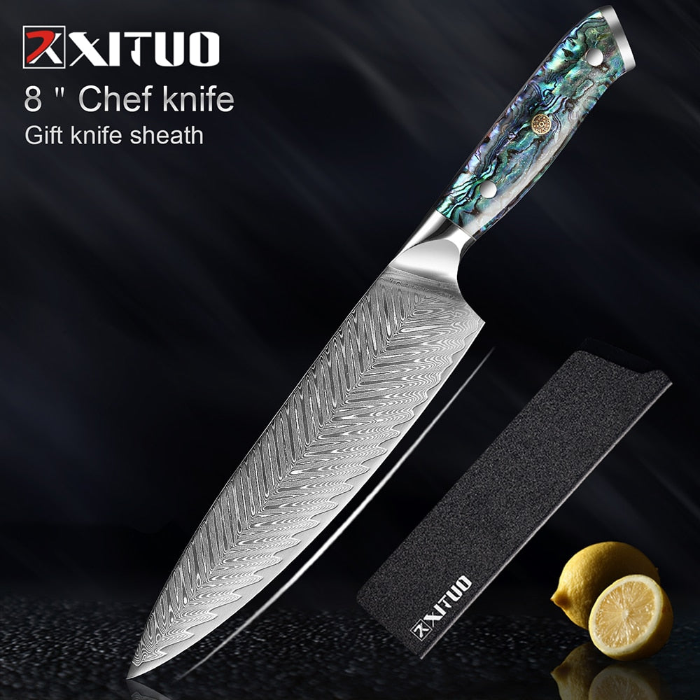 Facas Japonesas Originais da XITUO 1-7 PCS (DAMASCUS STEEL)