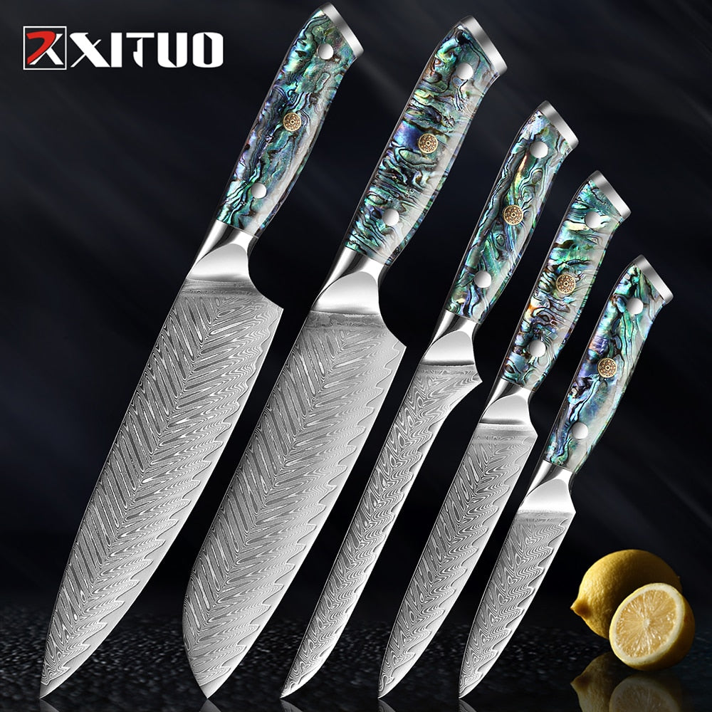 Facas Japonesas Originais da XITUO 1-7 PCS (DAMASCUS STEEL)