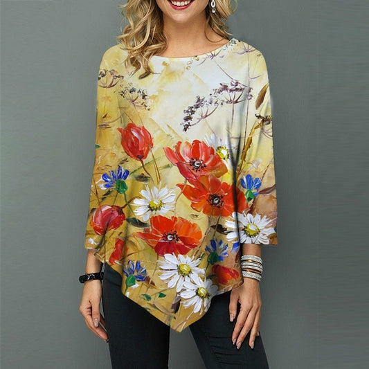 Blusa Estampada Casual e Elegante DIANRUO TUNIC STYLE