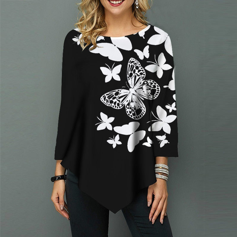 Blusa Estampada Casual e Elegante DIANRUO TUNIC STYLE