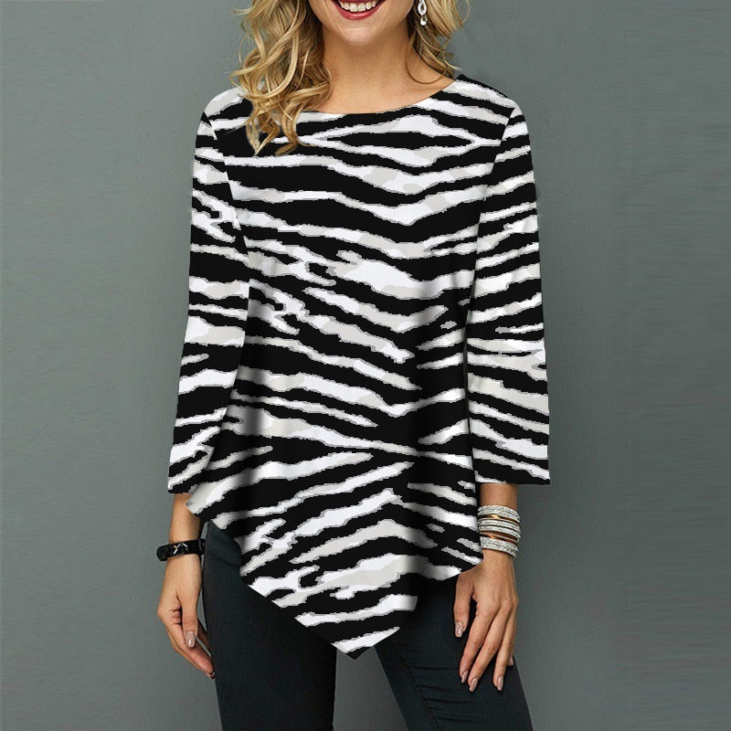 Blusa Estampada Casual e Elegante DIANRUO TUNIC STYLE