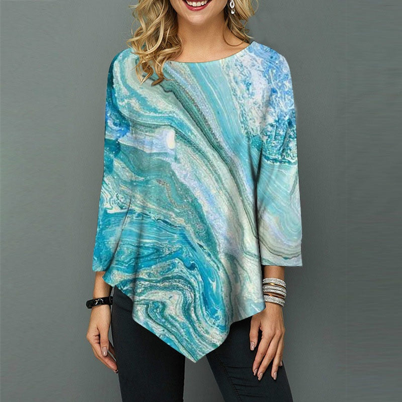 Blusa Estampada Casual e Elegante DIANRUO TUNIC STYLE